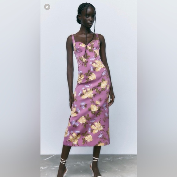 Zara Purple Floral Maxi Dress - Picture 6 of 6
